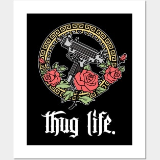 Thug Life #2 /// Colored Tattoo Style Illustration Design Posters and Art